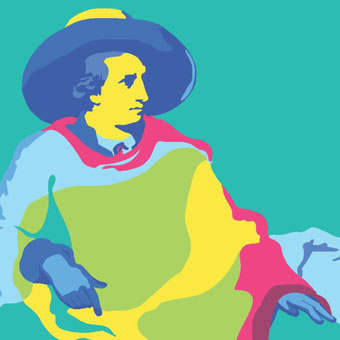 Goethe, after the painting by Johann Heinrich Wilhelm Tischbein, Goethe in the Roman Campagna, (cut-out), 1787