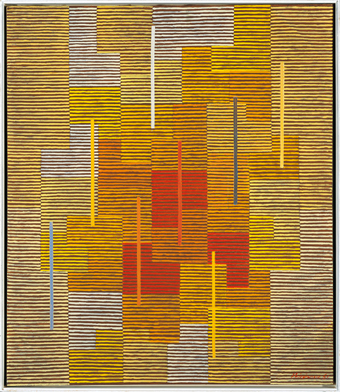 Adolf Fleischmann, Composition 12 yy, vibration en jaune-...