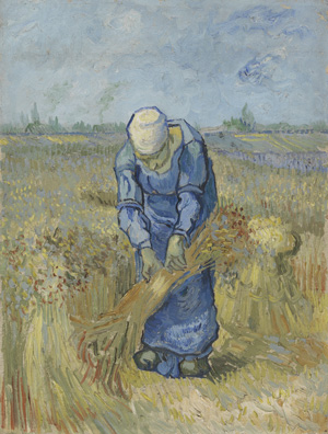 Vincent van Gogh, Peasant Woman Binding Sheaves (after Millet), September 1889