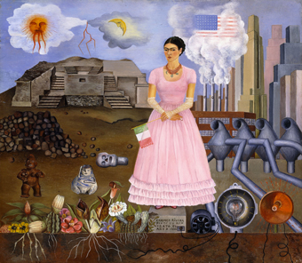 Frida Kahlo, Self-Portrait on the Border Line Between Mexico and the United States, 1932. 