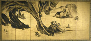 Nagasawa Rosetsu (1754-1799) Landscapes with Chinese Figures