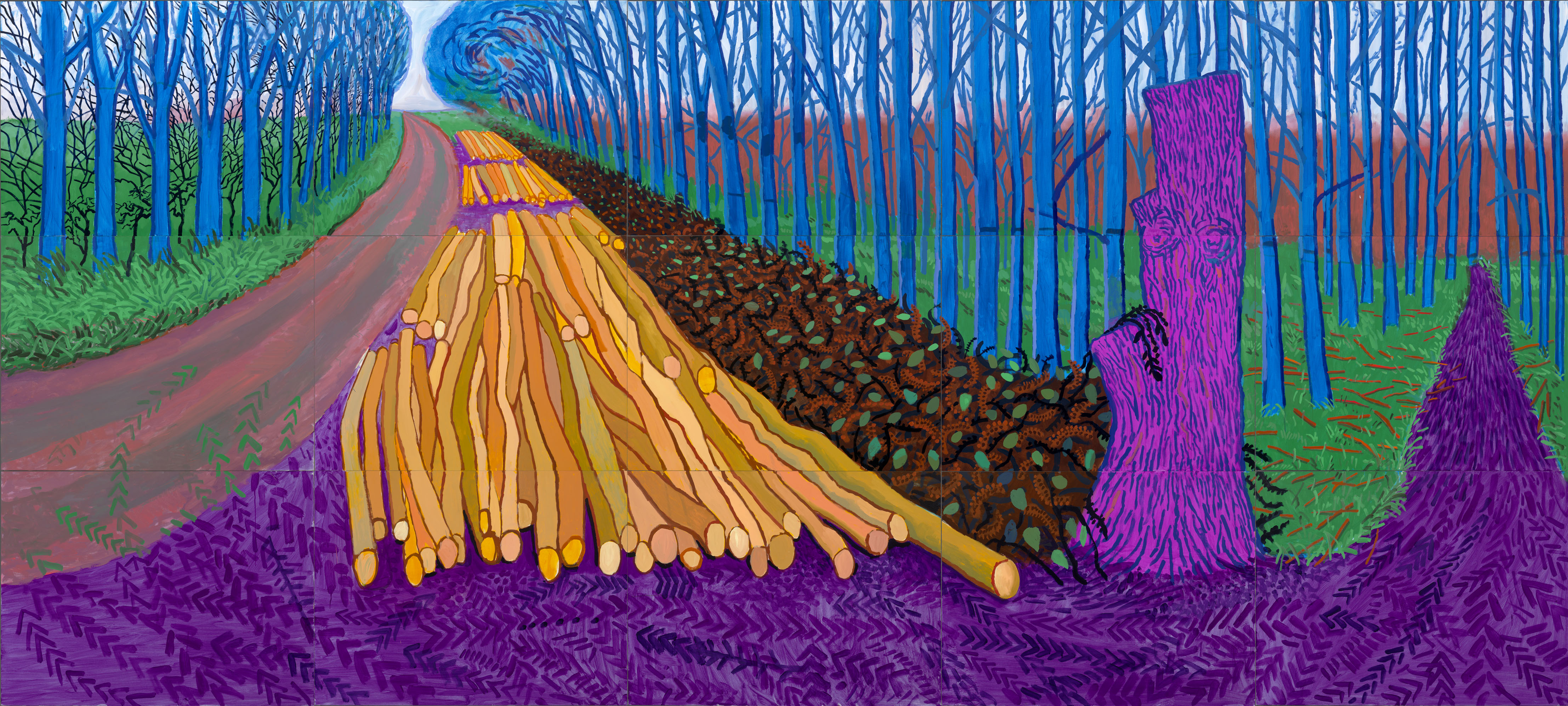 Woplmh Impression D'art Sur Toile David Hockney Arbres D'hiver Photos Modernes Impression Sur Toile Affiche Pour Salon Mur Art Abstrait Décoration 70x100 Cm Sans Cadre