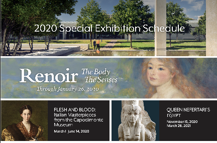 RENOIR, CAPODIMONTE, QUEEN NEFERTARI 2020 SPECIAL EXHIBITION SCHEDULE