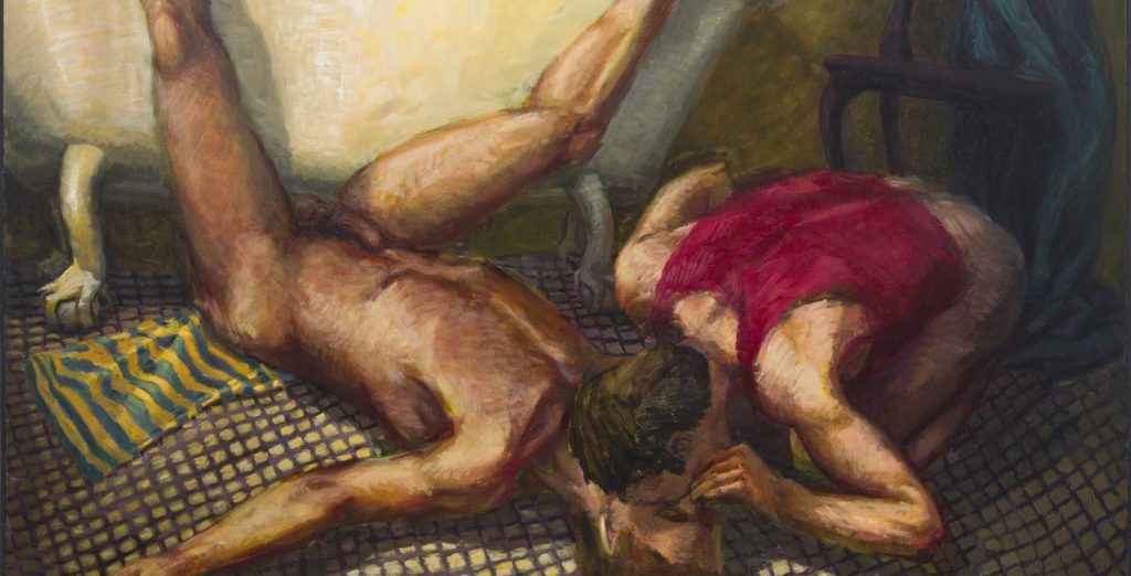 HUGH STEERS: BLUE TOWEL, RED TANK